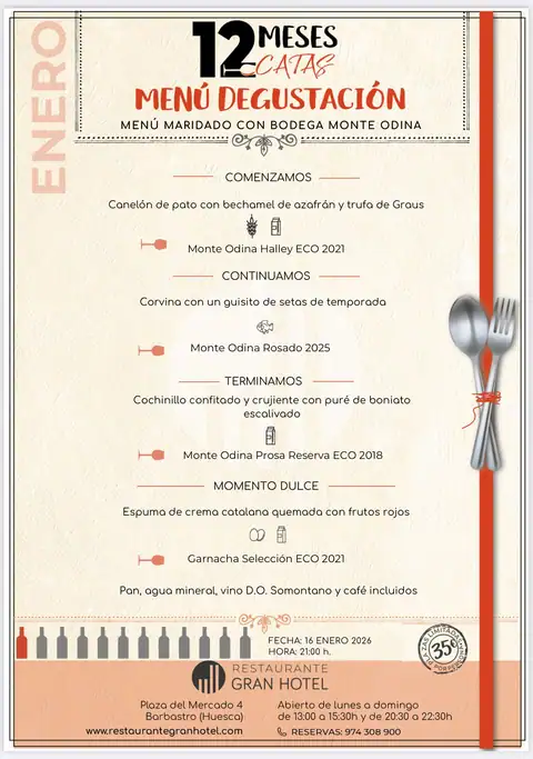 Cartel y fotos de «12 meses 12 catas: Restaurante Gran Hotel -…», foto 1 de 2